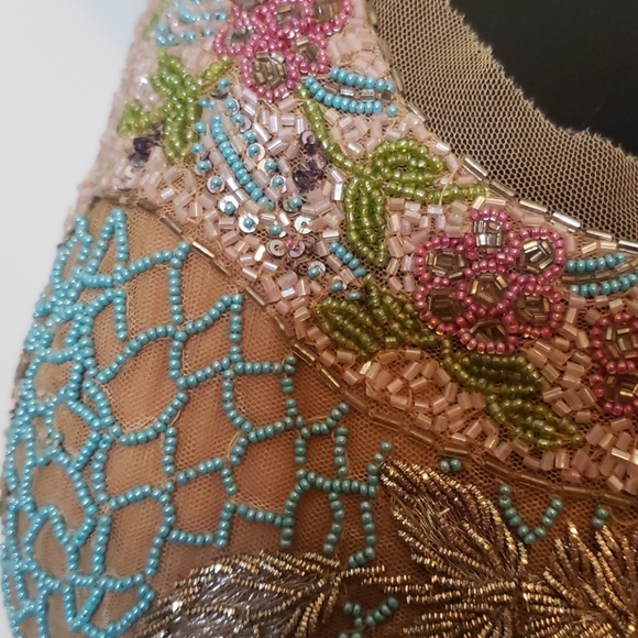 Nicole Miller beaded halter silk formal dress sz. - Picture 3 of 8